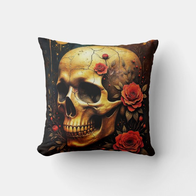 Skull and Roses Cushion (Front)