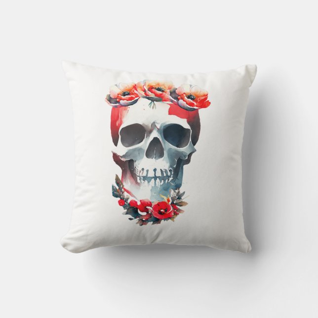 Skull And Roses Cushion (Front)
