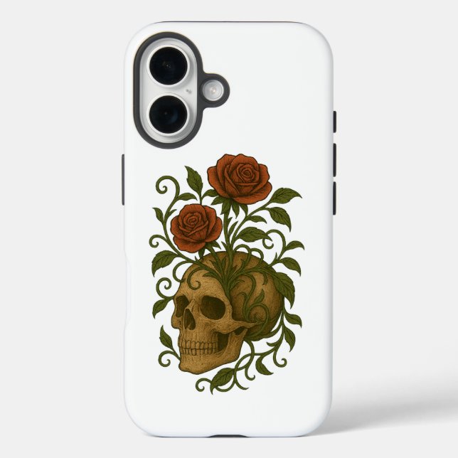 Skull and Roses Eternal Bloom Art Design Case-Mate iPhone Case (Back)