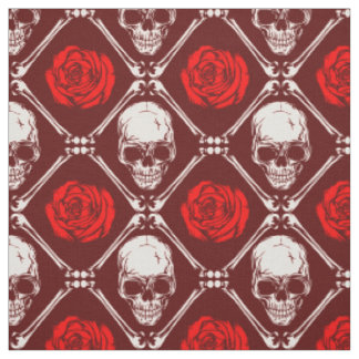 skull and roses fabric