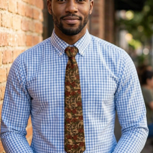 Skull and Roses Graffiti pattern   Tie