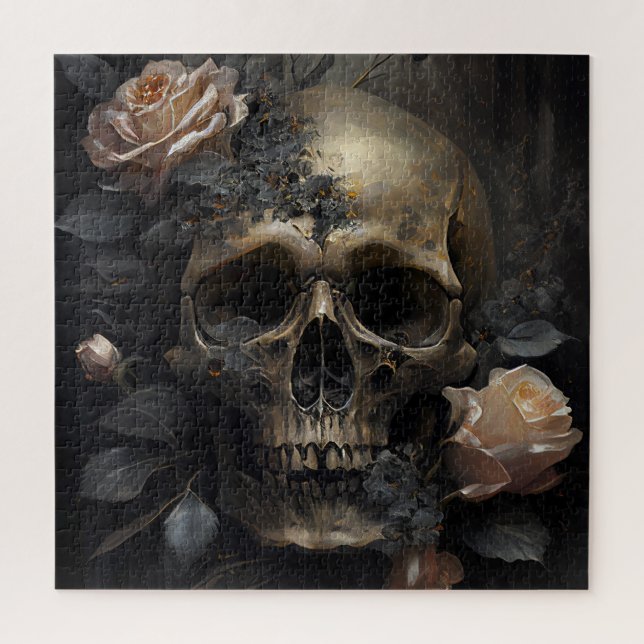 Skull and Roses Jigsaw Puzzle (Vertical)
