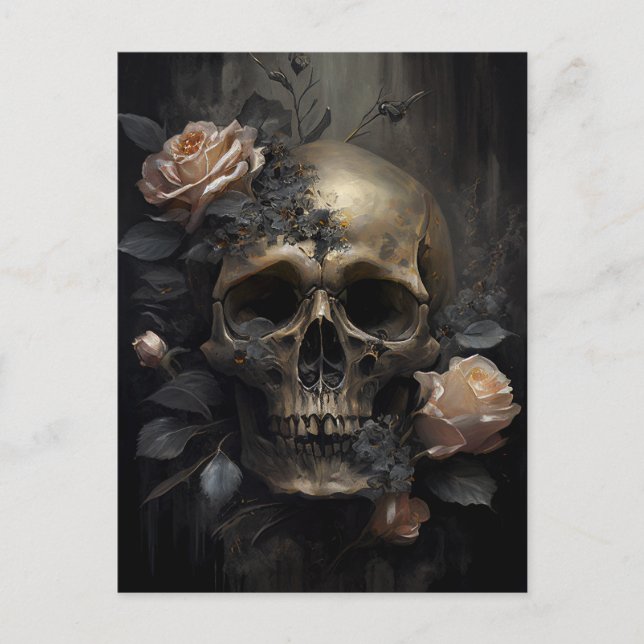 Skull and Roses Postcard (Front)