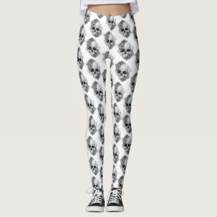 Skull and Roses Sketch Leggings