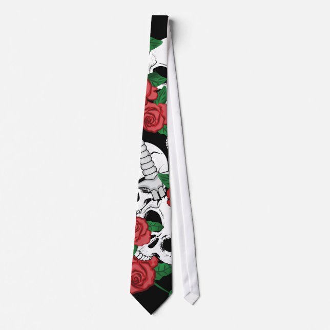 Skull and Roses Tie (Front)