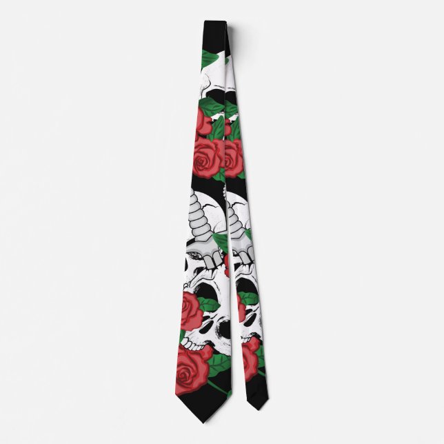Skull and Roses Tie (Front)