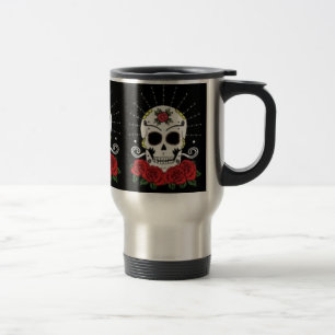 Skull and Roses Travel Mug