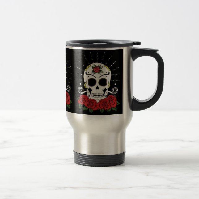 Skull and Roses Travel Mug (Right)