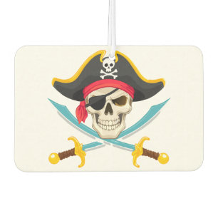 Skull and sabers car air freshener