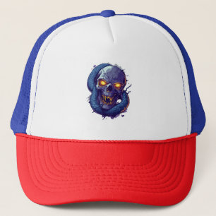 Skull and Serpent Duel Trucker Hat