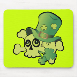 Skull and Shamrocks Mouse Mat