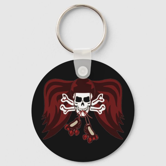 skull and skates key ring (Front)