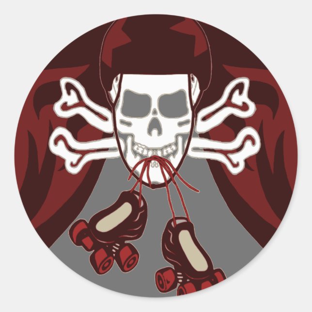 skull and skates sticker (Front)