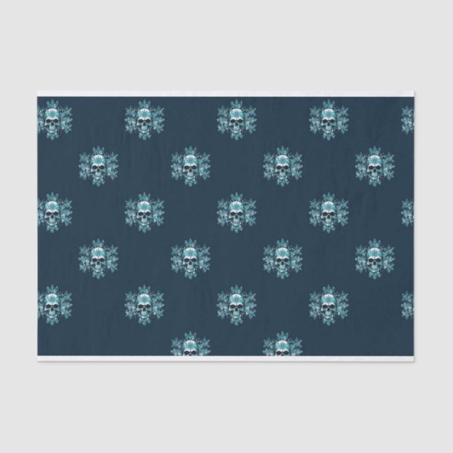 Skull and Snowflake Christmas Tissue Paper (Front)
