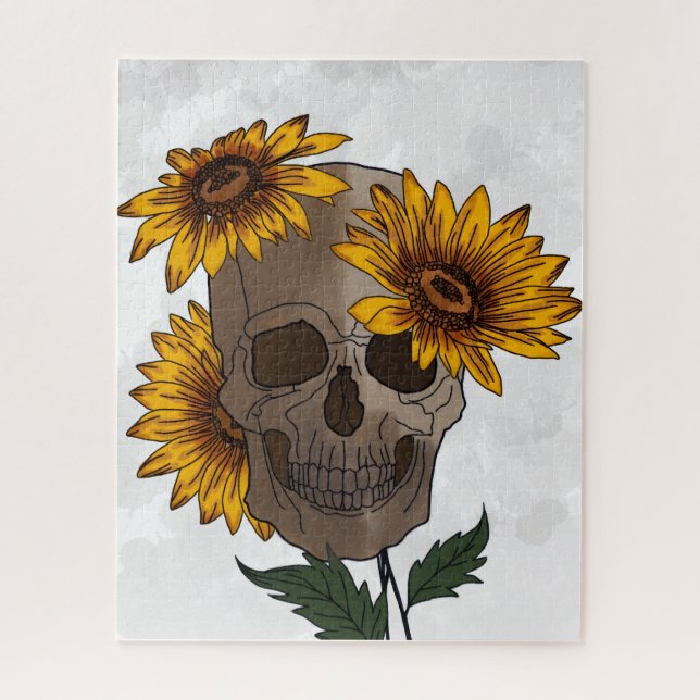Skull and Sunflowers Puzzle  (Vertical)