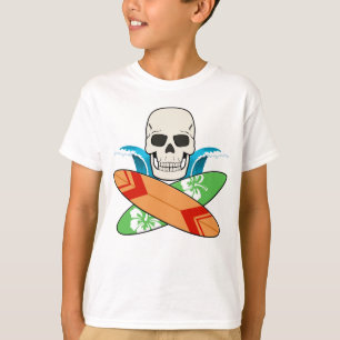 Skull and Surfboards Jolly Roger Pirate Flag T-Shirt