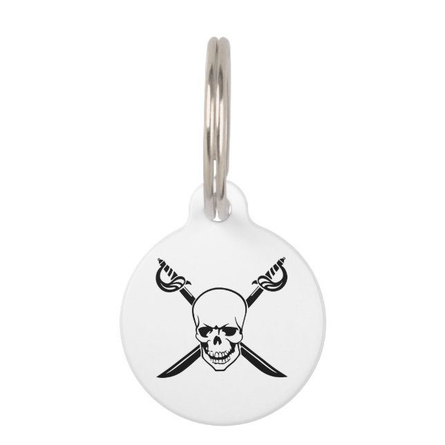 Skull and Swords Pet Tag (Front)