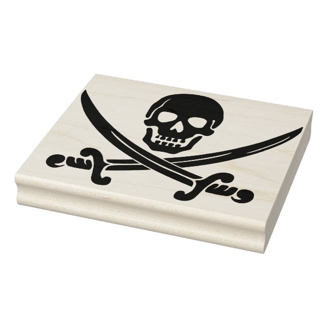 Skull and swords silhouette art stamp (Stamp)