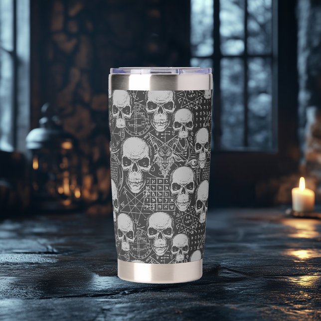 Skull and Symbol Gothic Design Insulated Tumbler (Creator Uploaded)