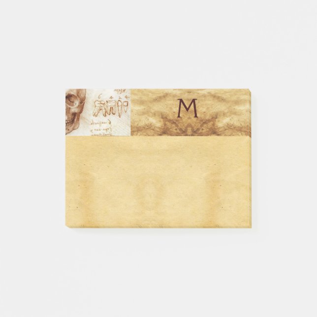 SKULL AND TEETH ,DENTAL CLINIC ,DENTIST MONOGRAM POST-IT NOTES (Front)
