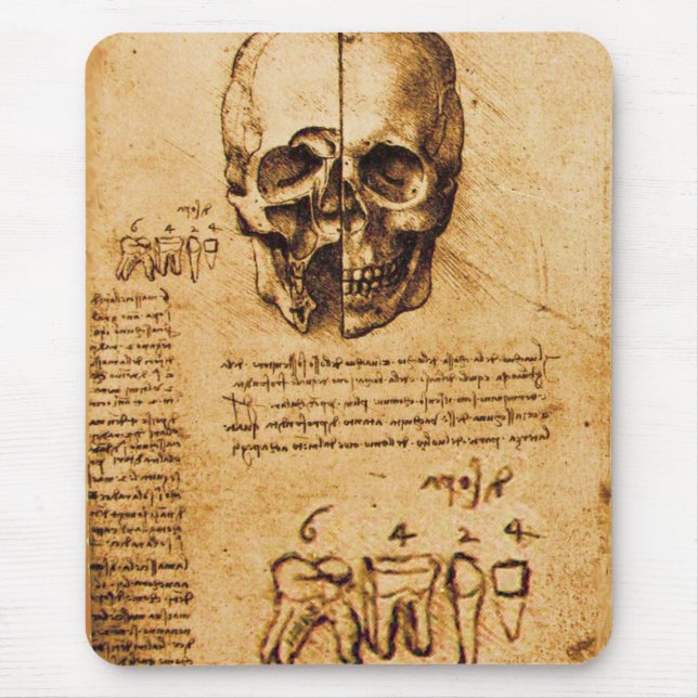 SKULL AND TEETH DENTAL CLINIC ,DENTIST MOUSE MAT (Front)