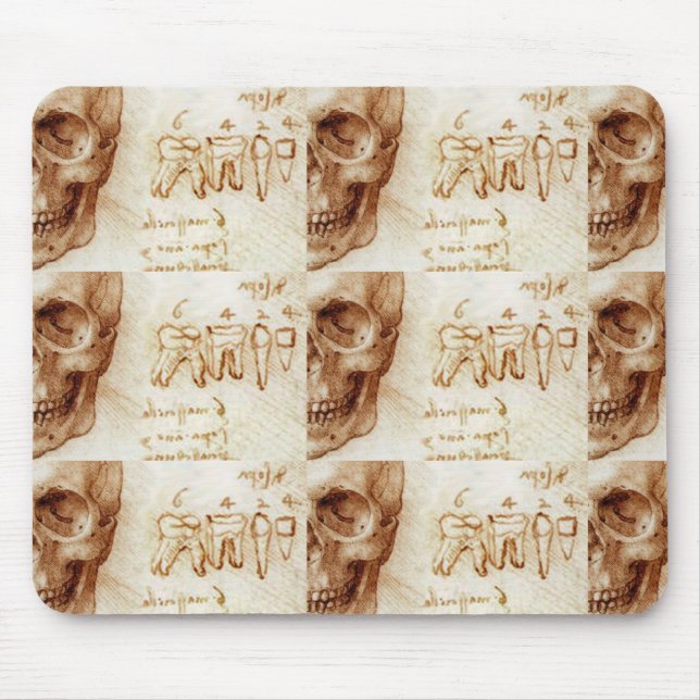 SKULL AND TEETH DENTAL CLINIC ,DENTIST MOUSE MAT (Front)