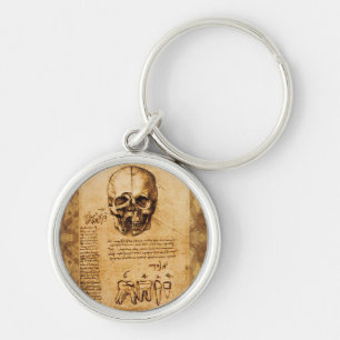 SKULL AND TEETH ,DENTAL CLINIC ,DENTIST Parchment Key Ring