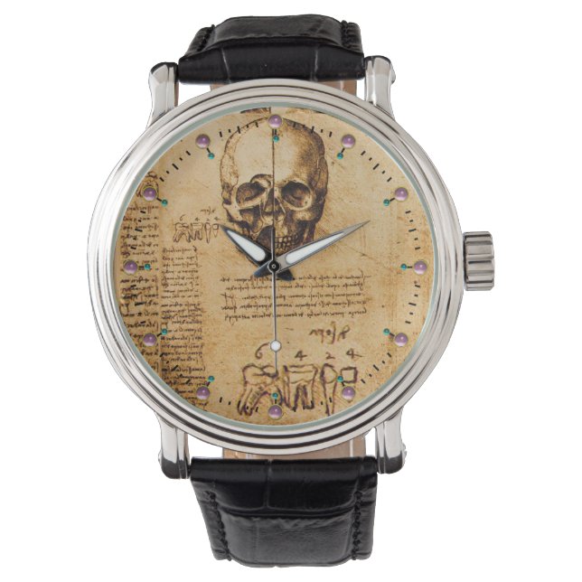 SKULL AND TEETH ,DENTAL CLINIC ,DENTIST Parchment Watch (Front)