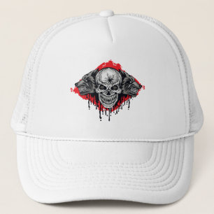 Skull and werewolves trucker hat