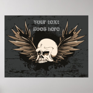 Skull and wings custom poster