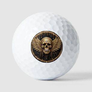 💀 Skull And Wings Gothic Gift For Metal Fans ☠️ Golf Balls