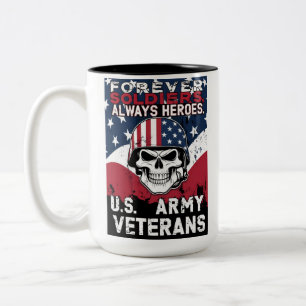 Skull Army Veterans Two-Tone Coffee Mug