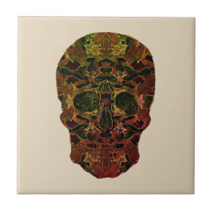 Skull Art Ceramic Photo Tile