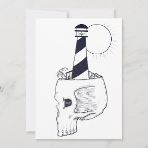 skull art holiday card