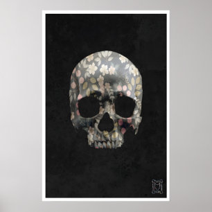 Skull Art Prints Floral, USA, Mushroom Skulls