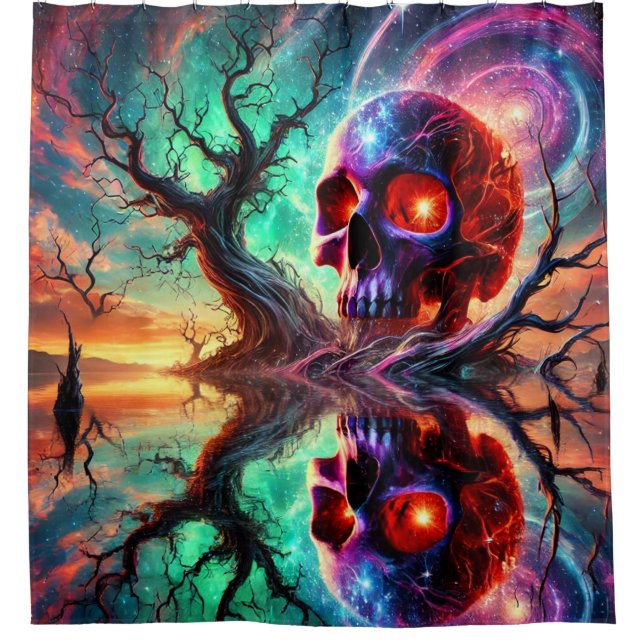 Skull Art Shower Curtain (Front)
