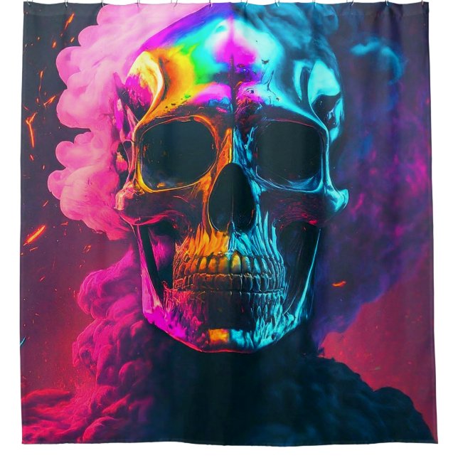 Skull Art Shower Curtain (Front)