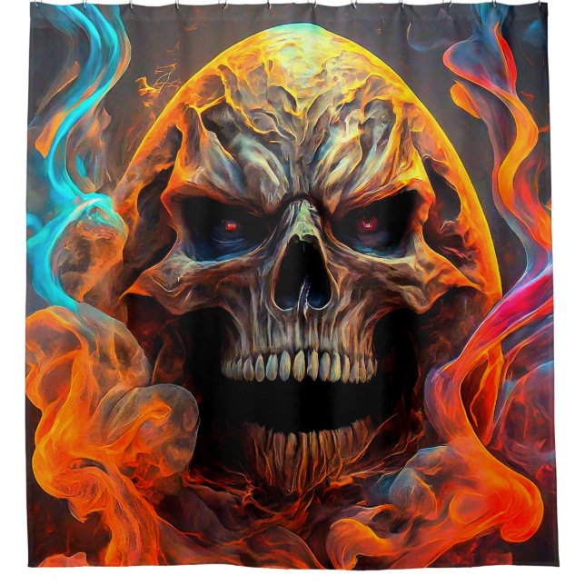 Skull Art Shower Curtain (Front)
