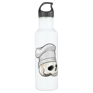 Skull as Cook with Chef hat 710 Ml Water Bottle