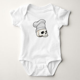 Skull as Cook with Chef hat Baby Bodysuit