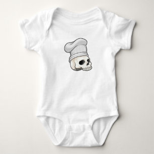 Skull as Cook with Chef hat Baby Bodysuit