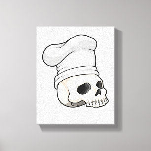 Skull as Cook with Chef hat Canvas Print
