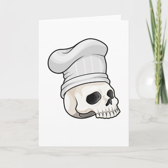 Skull as Cook with Chef hat Card (Front)