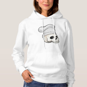 Skull as Cook with Chef hat Hoodie