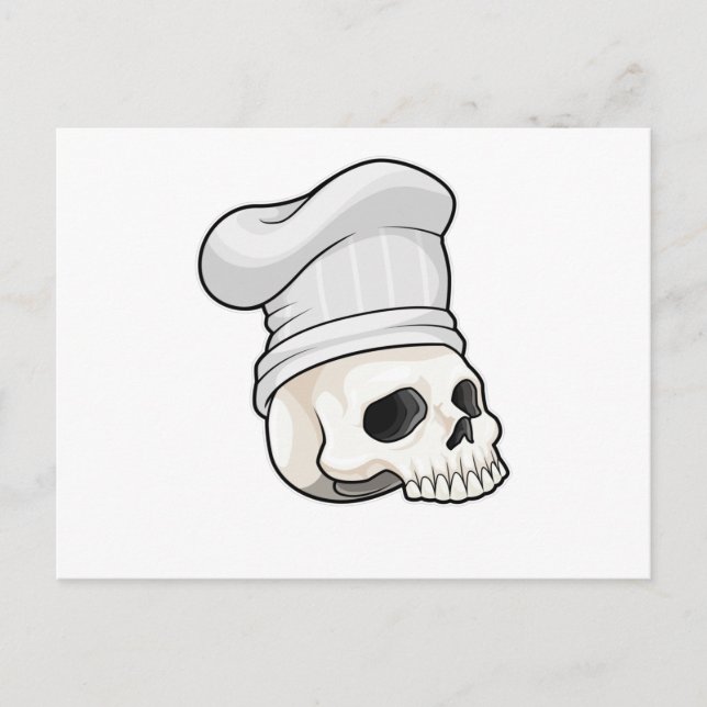 Skull as Cook with Chef hat Postcard (Front)