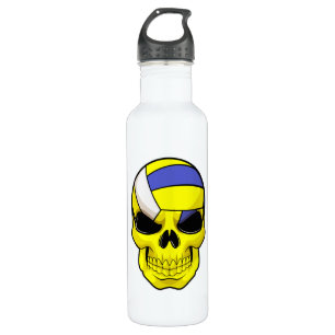 Skull as Volleyball player with Volleyball 710 Ml Water Bottle