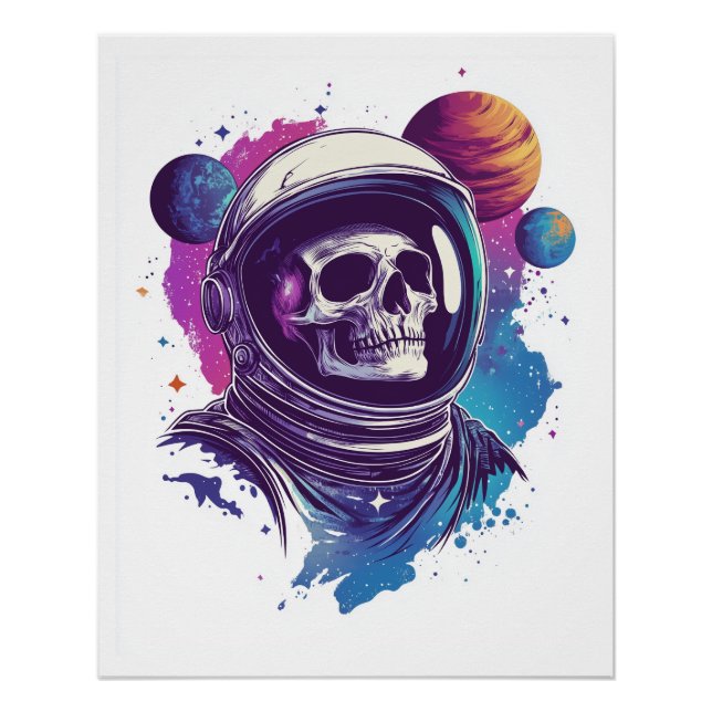 Skull Astronaut Explorer Poster (Front)