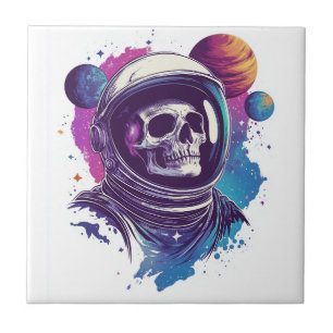 Skull Astronaut Explorer Tile