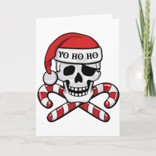 Skull At Christmas Holiday Card