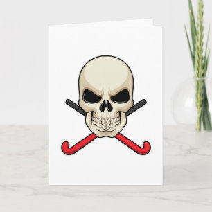 Skull at Hockey with Hockey bat Card
